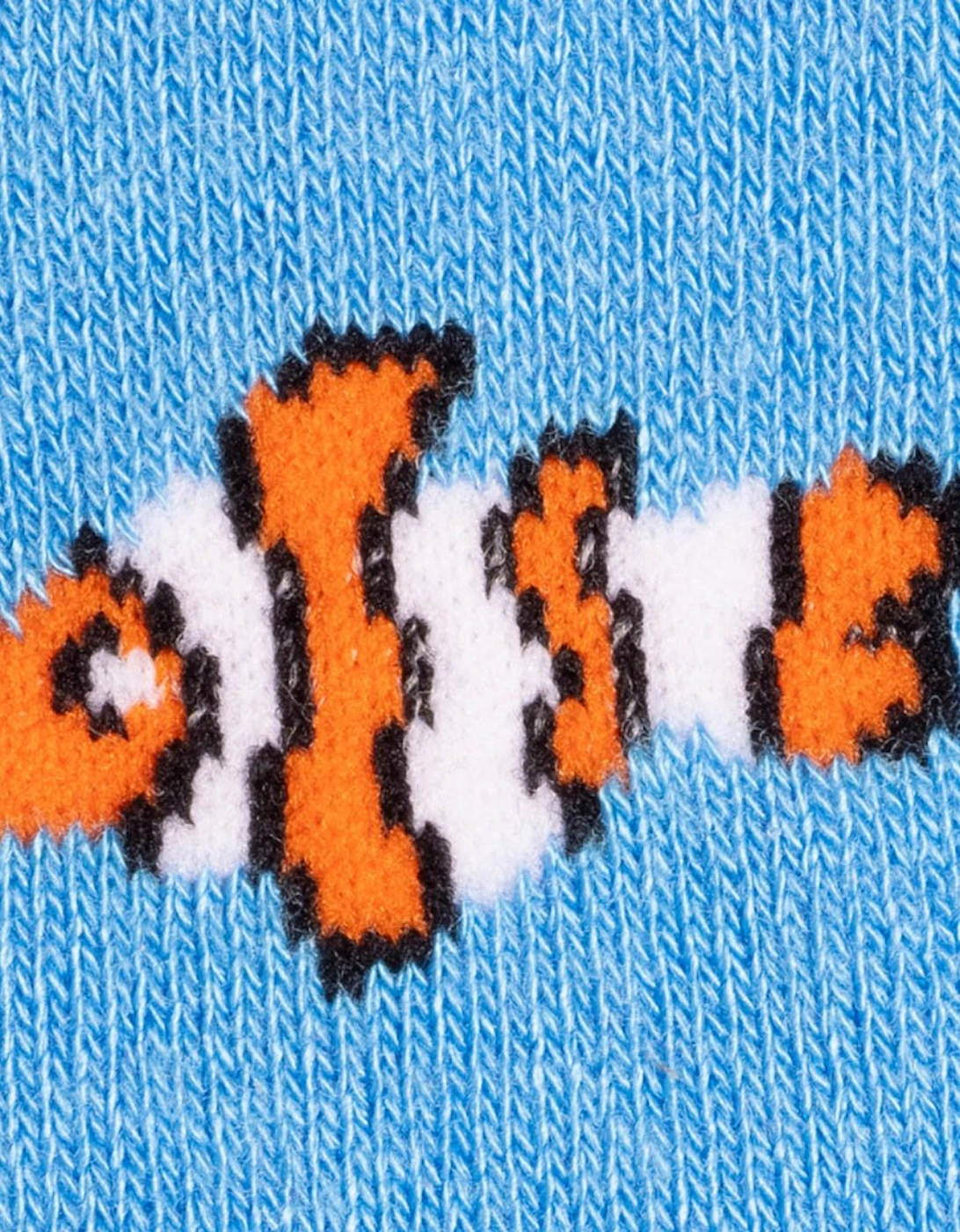 Clown Fish Bamboo Socks, Sky Blue