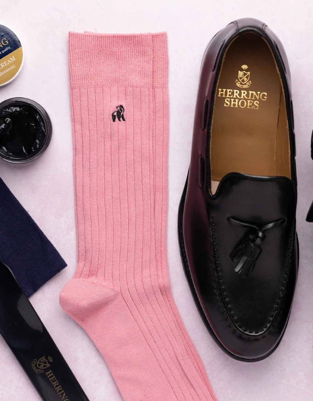 Ribbed Bamboo Socks, Light Pink