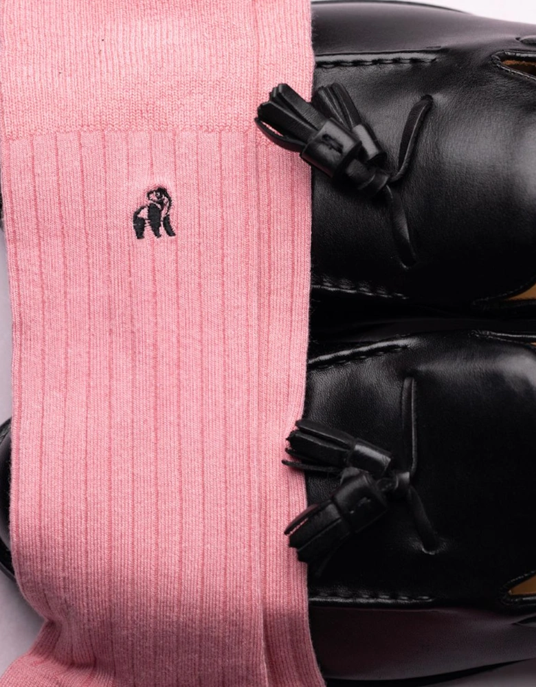 Ribbed Bamboo Socks, Light Pink
