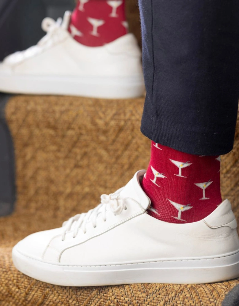 Martini Bamboo Socks, Red