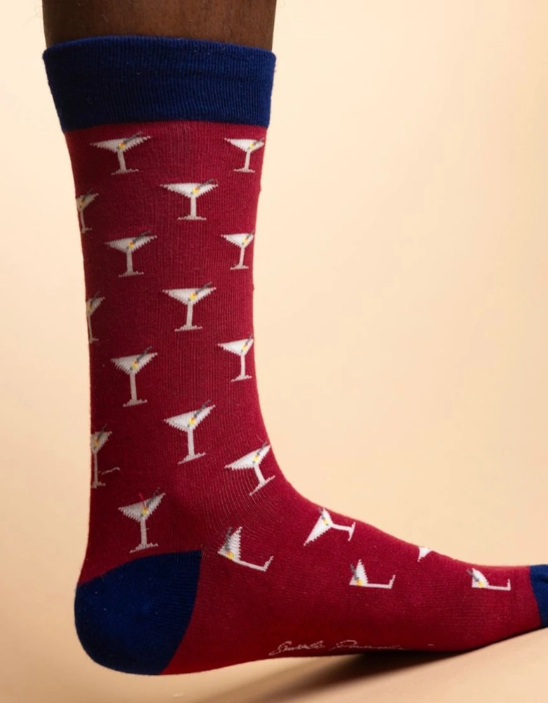 Martini Bamboo Socks, Red
