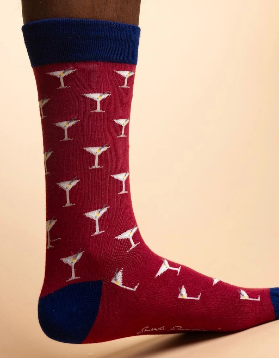Martini Bamboo Socks, Red