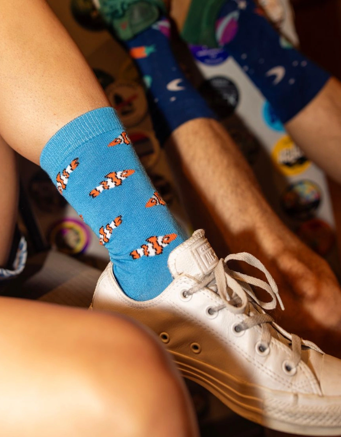 Clown Fish Women's Bamboo Socks, Sky Blue