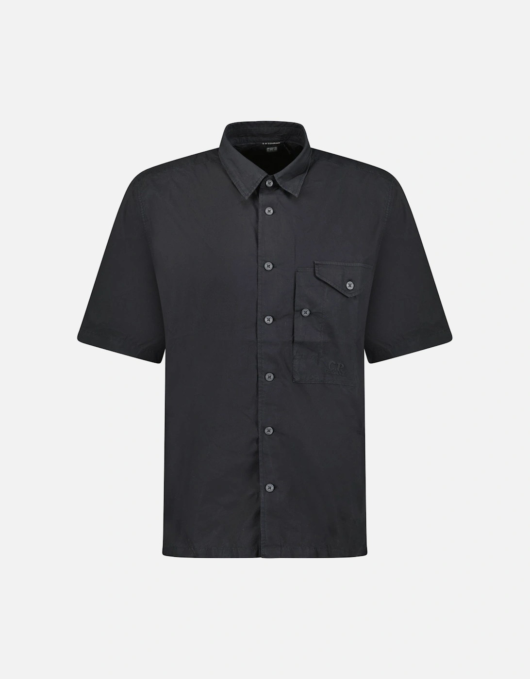 Black Popeline Short Sleeve Shirt, 4 of 3