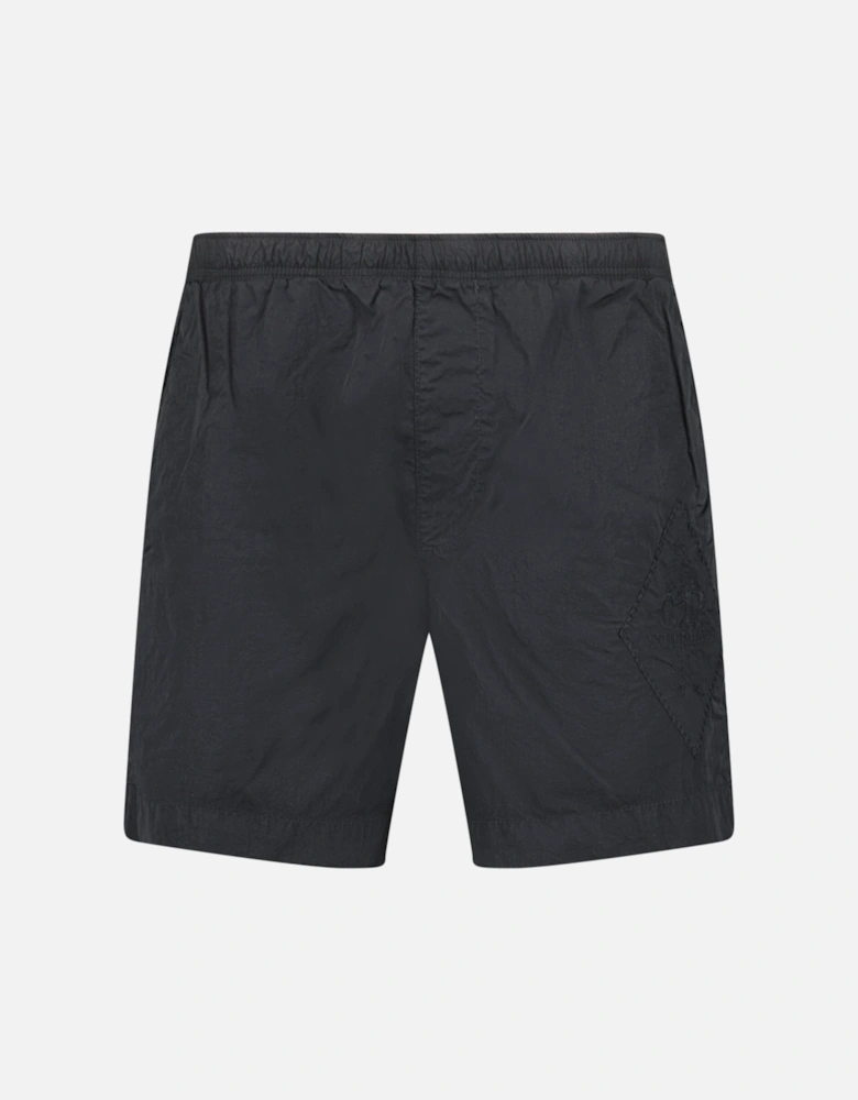 Black Logo-Embroidered Swim Shorts
