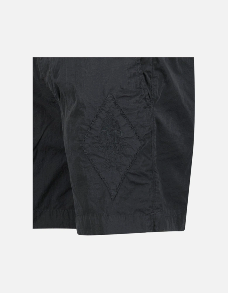 Black Logo-Embroidered Swim Shorts