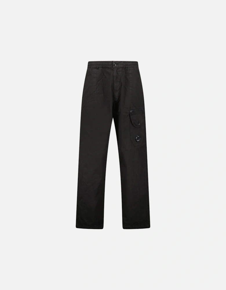 Black Microreps Boxy Cargo Lens Pants