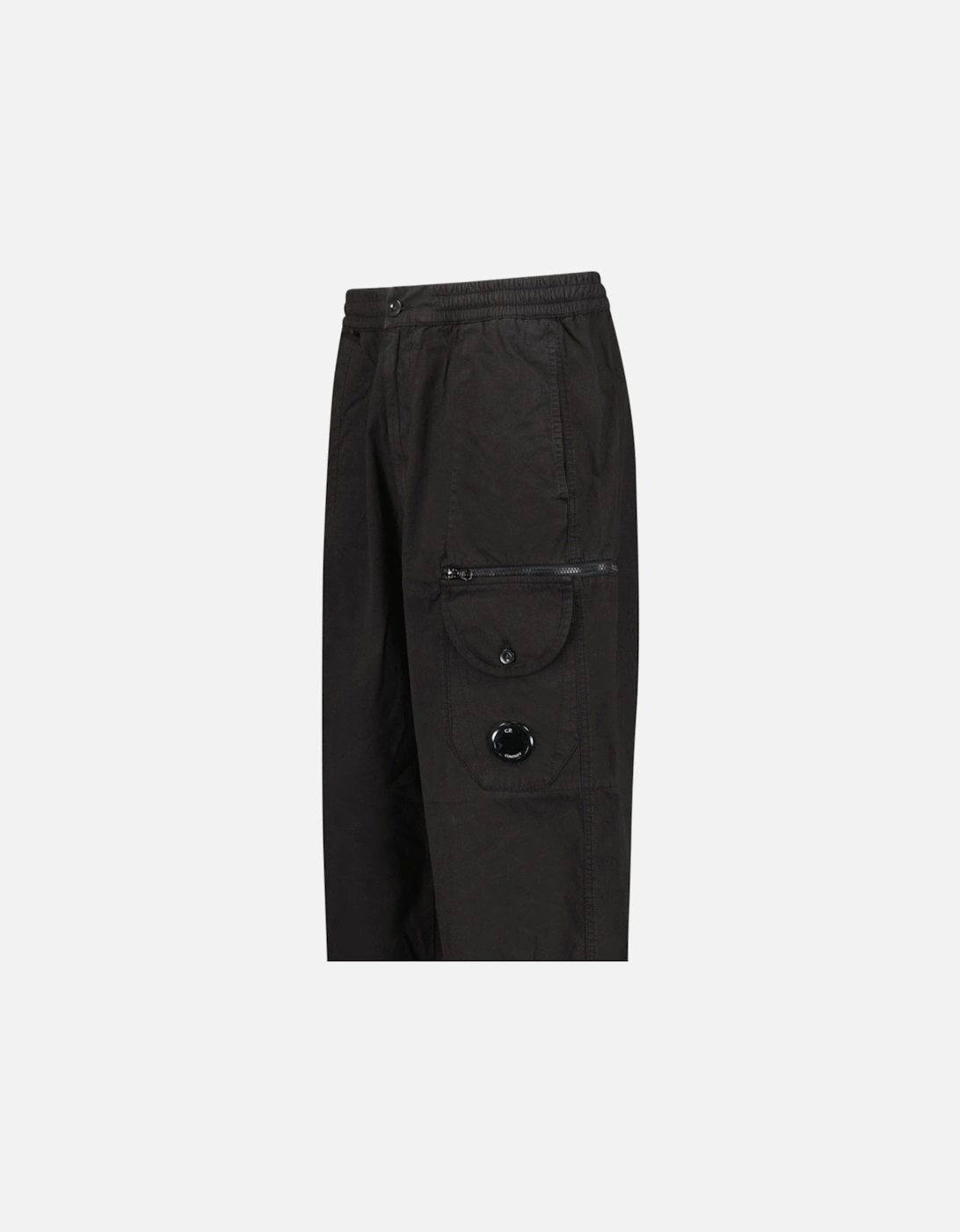 Black Microreps Boxy Cargo Lens Pants