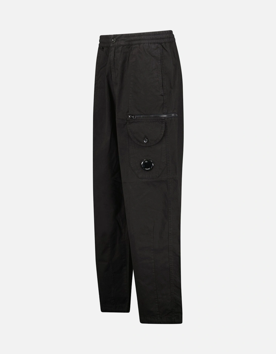 Black Microreps Boxy Cargo Lens Pants