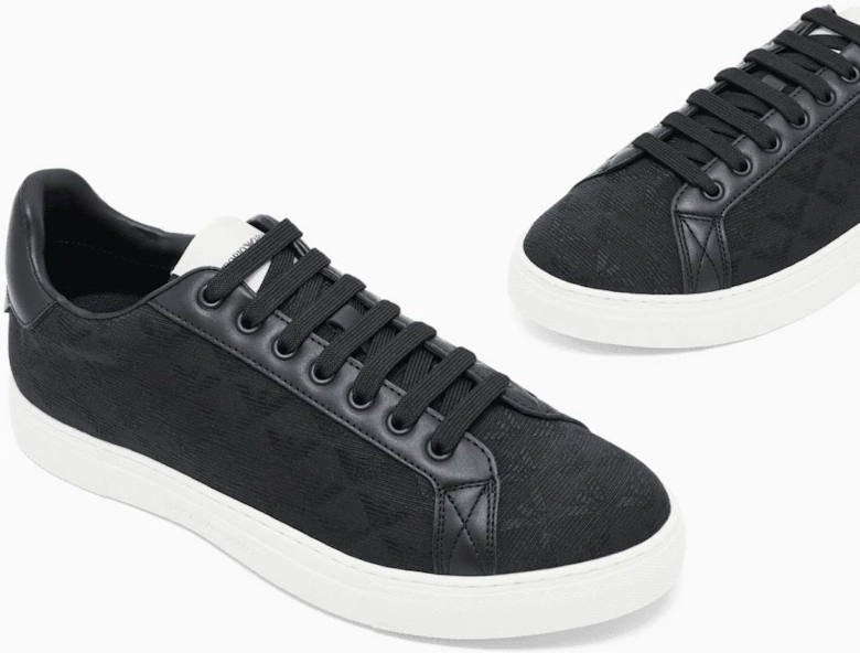 Allover Eagle Logo Nylon Black/White Sneaker Trainer