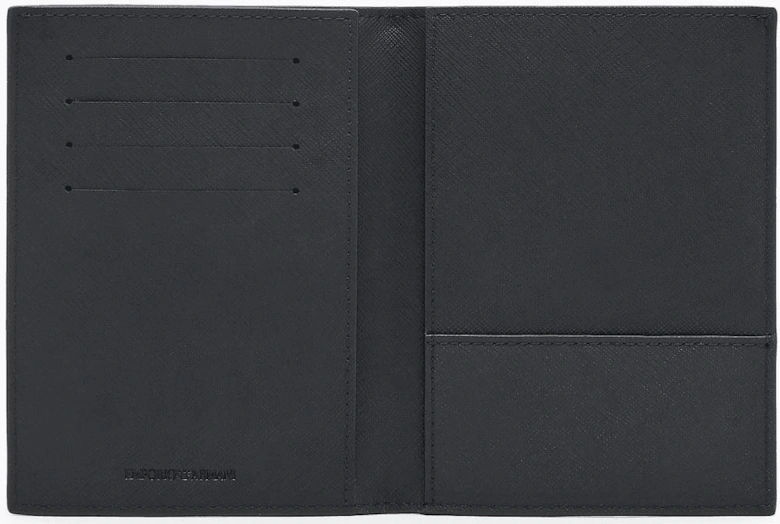 ASV Eagle Logo Black Leather Passport Holder