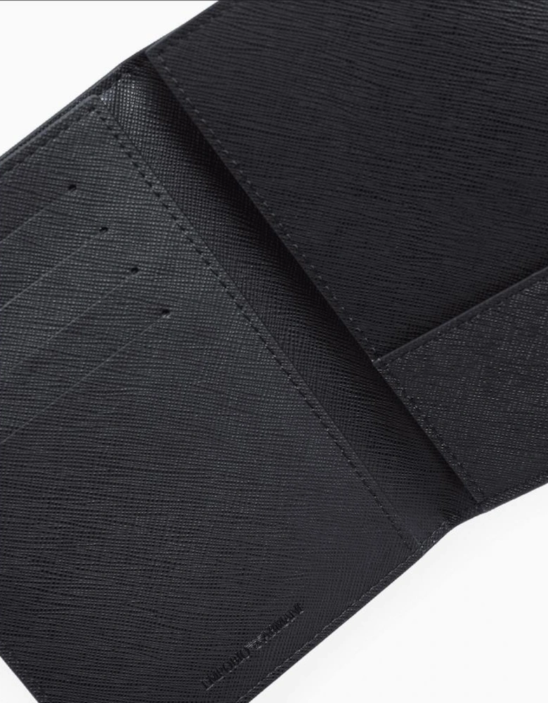 ASV Eagle Logo Black Leather Passport Holder