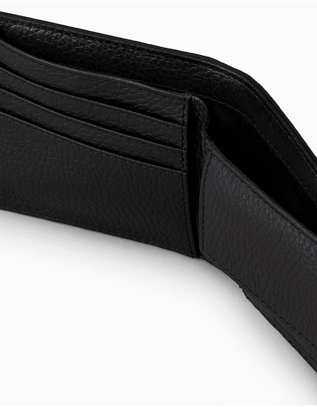 Rubberised Logo Black Leather Wallet