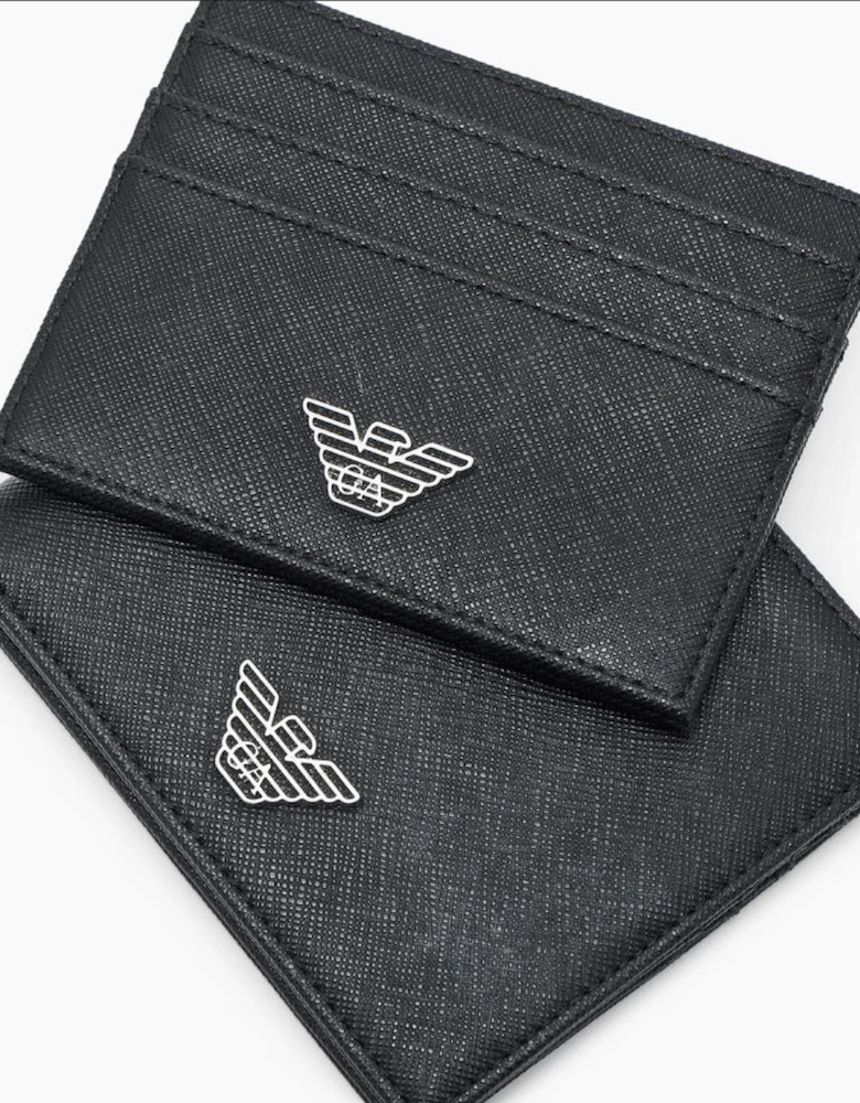 ASV Eagle Logo Black Leather Wallet & Card Holder Gift Box