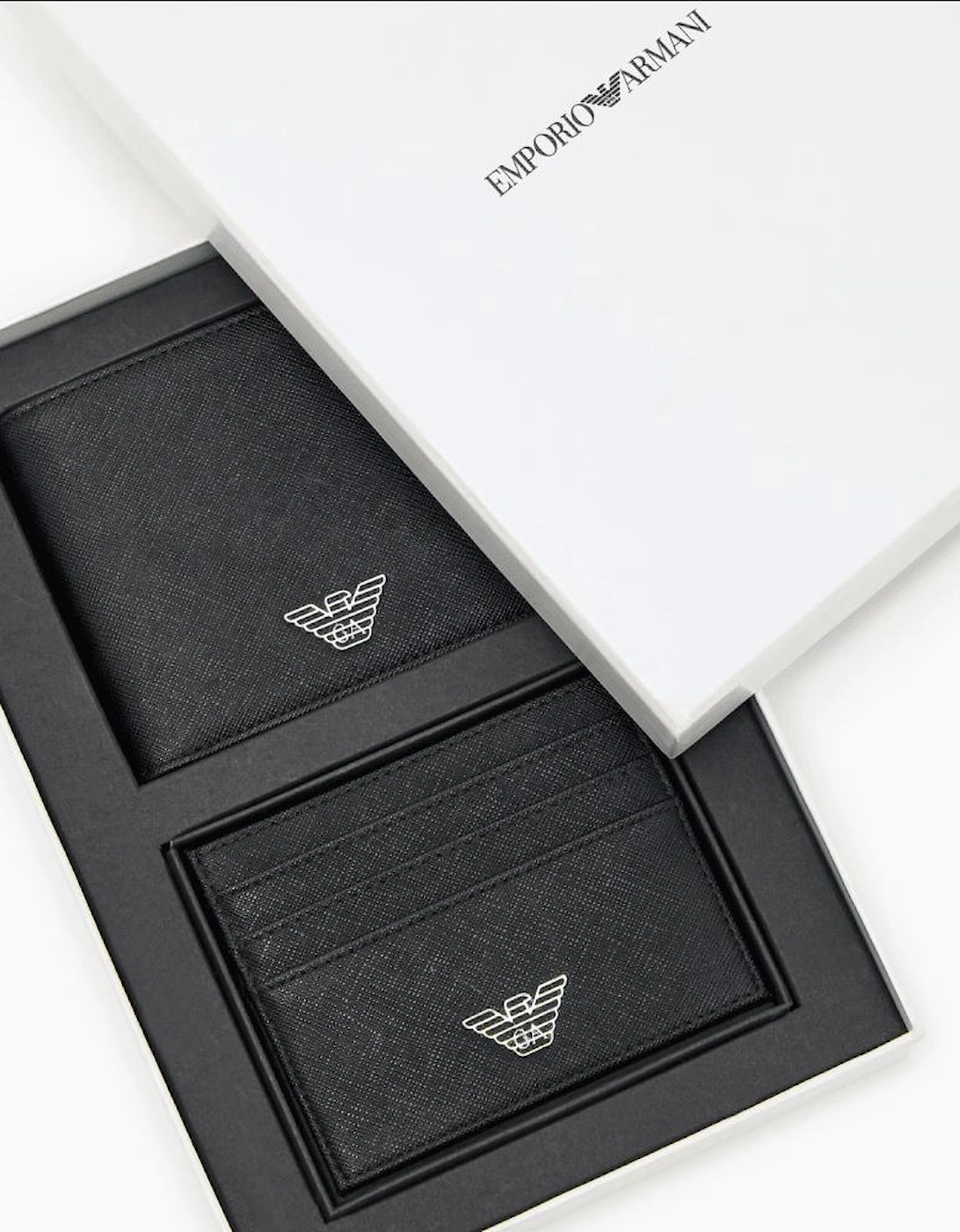 ASV Eagle Logo Black Leather Wallet & Card Holder Gift Box