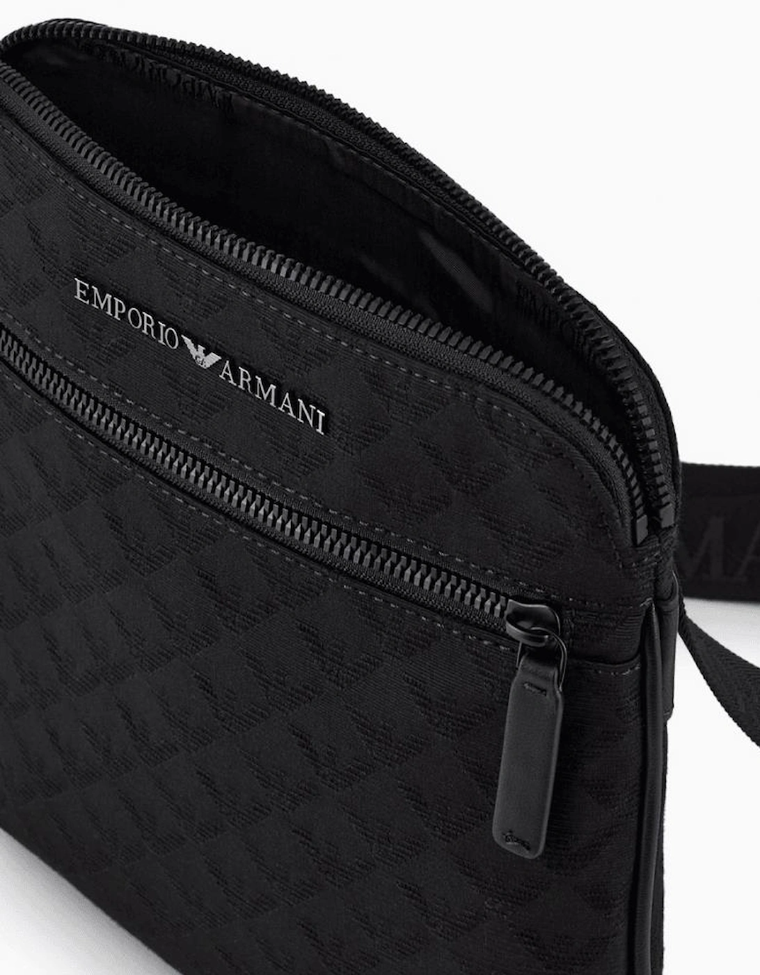 Allover Eagle Logo Black Shoulder Bag