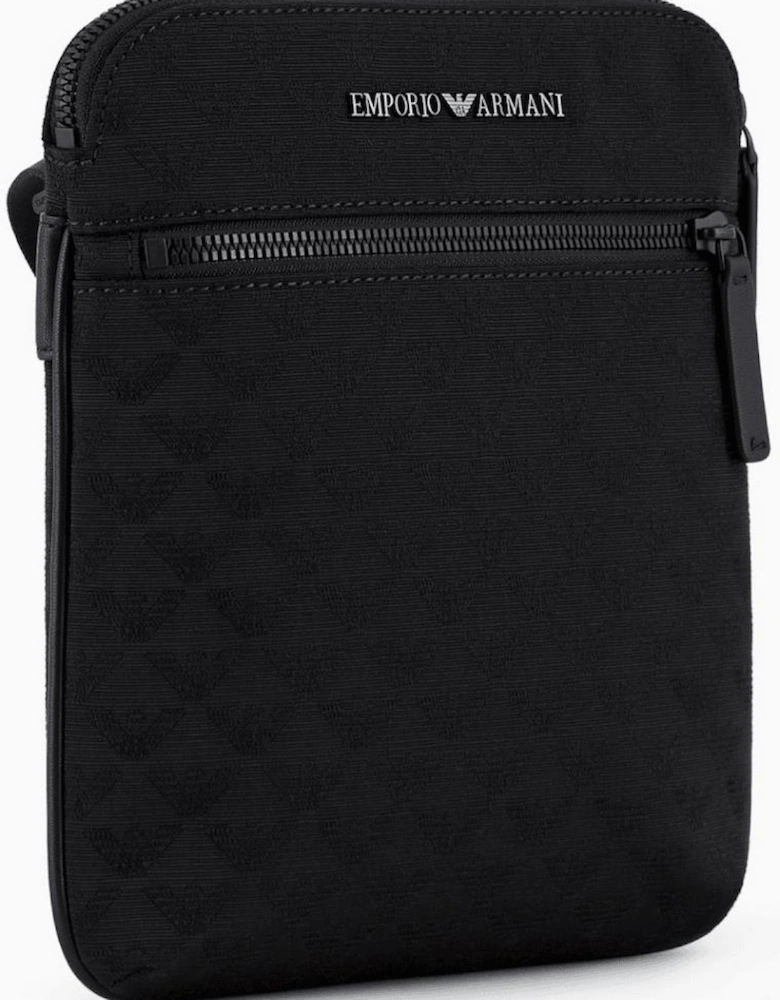 Allover Eagle Logo Black Shoulder Bag