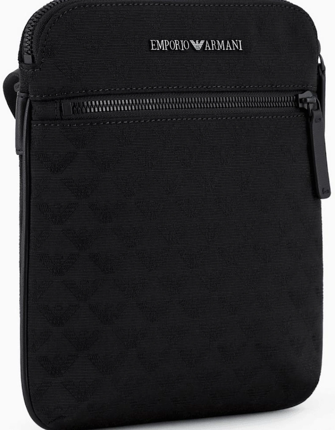 Allover Eagle Logo Black Shoulder Bag