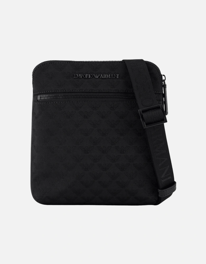 Allover Eagle Logo Black Shoulder Bag