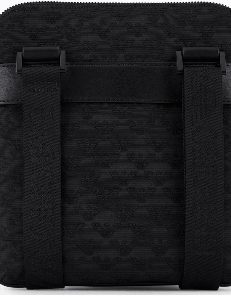 Allover Eagle Logo Black Shoulder Bag