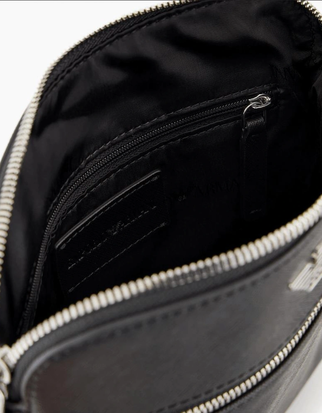 ASV Eagle Logo Black Leather Shoulder Bag