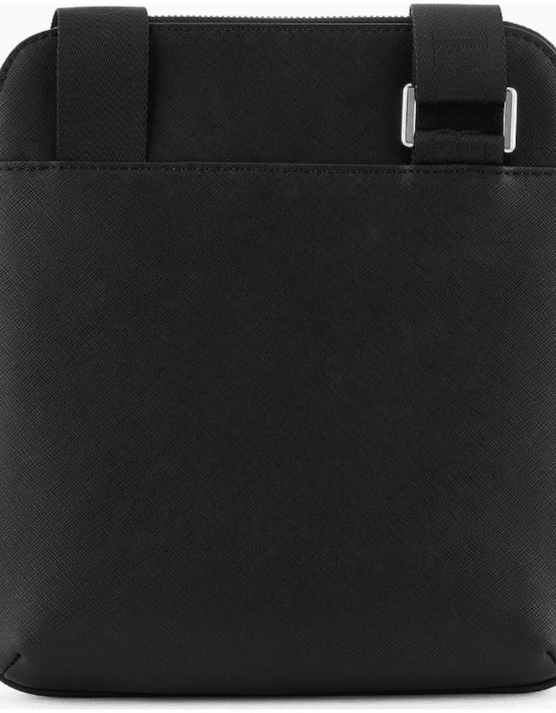 ASV Eagle Logo Black Leather Shoulder Bag