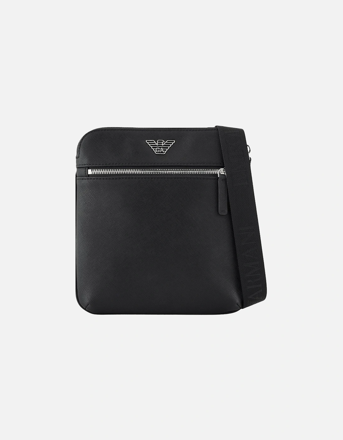 ASV Eagle Logo Black Leather Shoulder Bag, 6 of 5