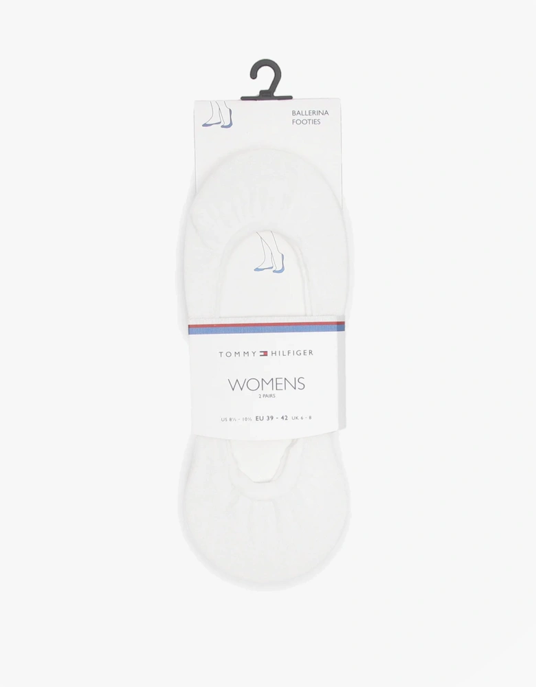 2 Pack Womens Ballerina  Socks White