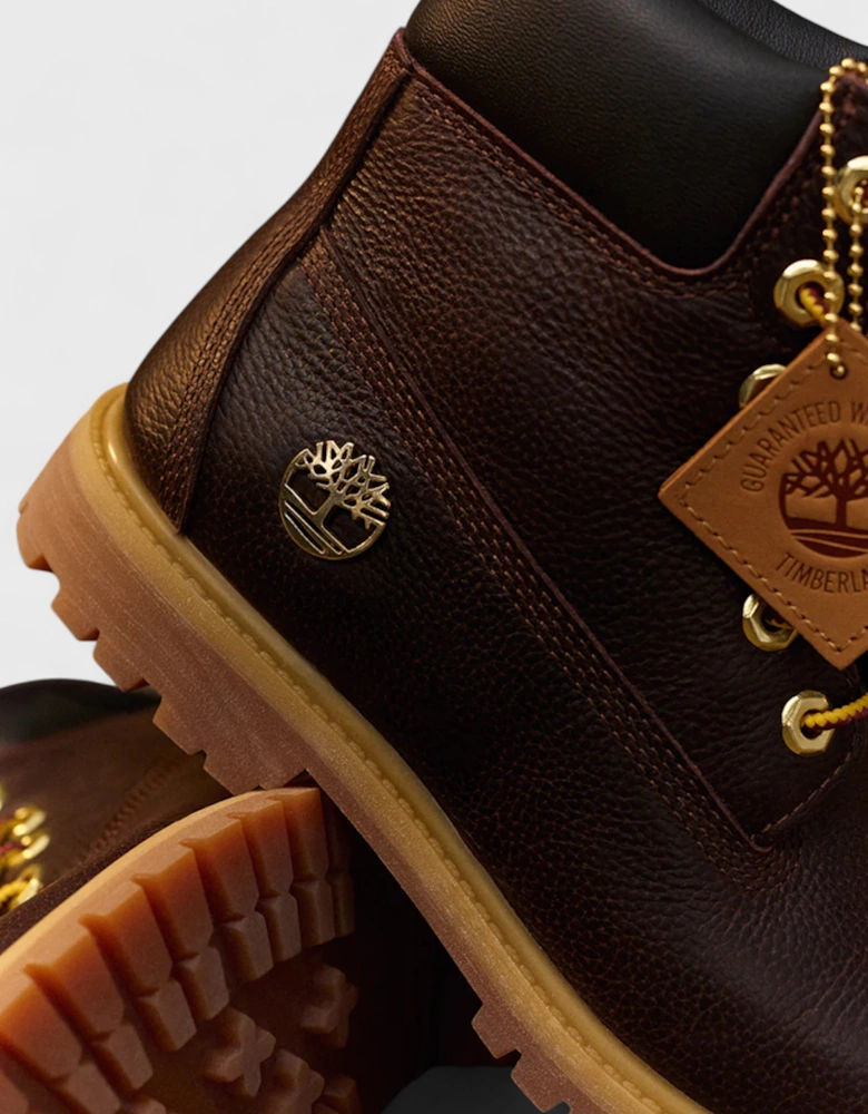 Premium Espresso Brown 6-Inch Lace Up Boots