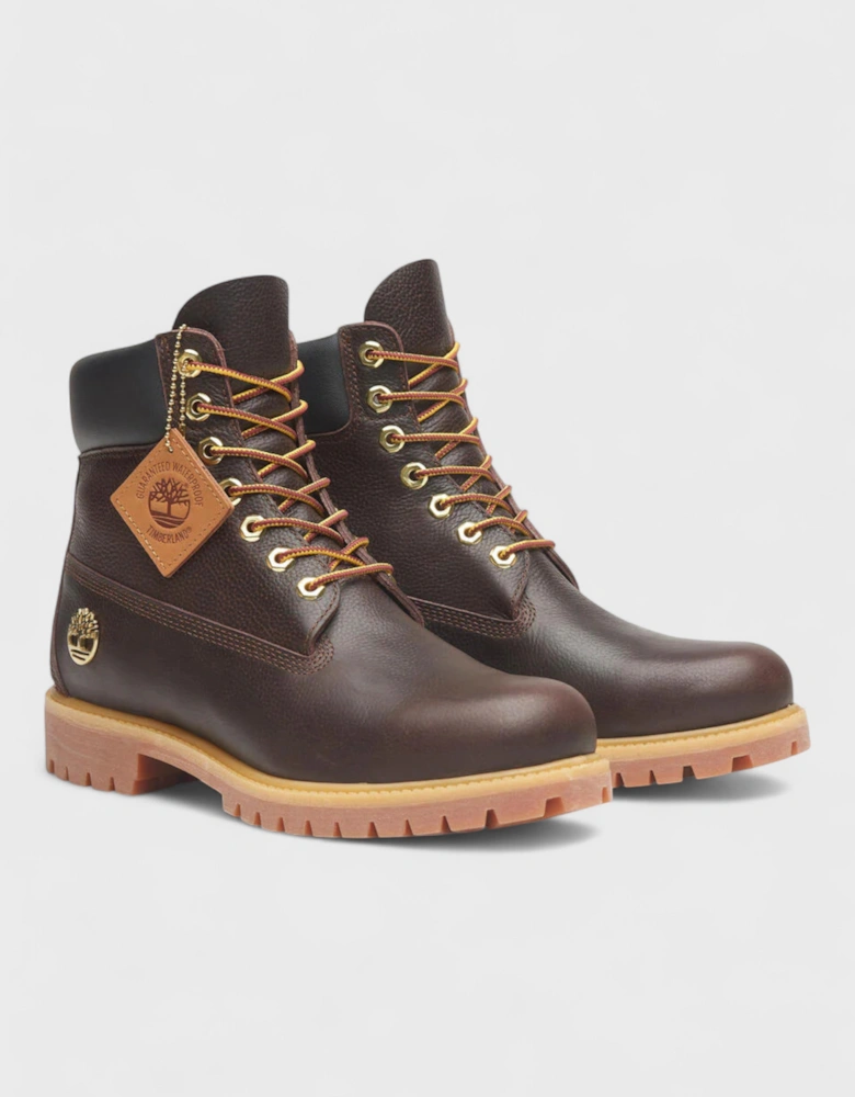 Premium Espresso Brown 6-Inch Lace Up Boots