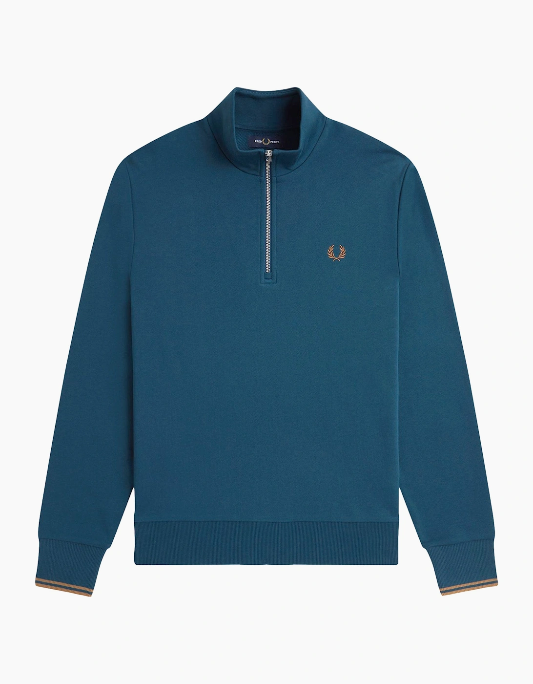 Men's Fred Perry Half Zip Sweatshirt - Navy - Size: LARGE