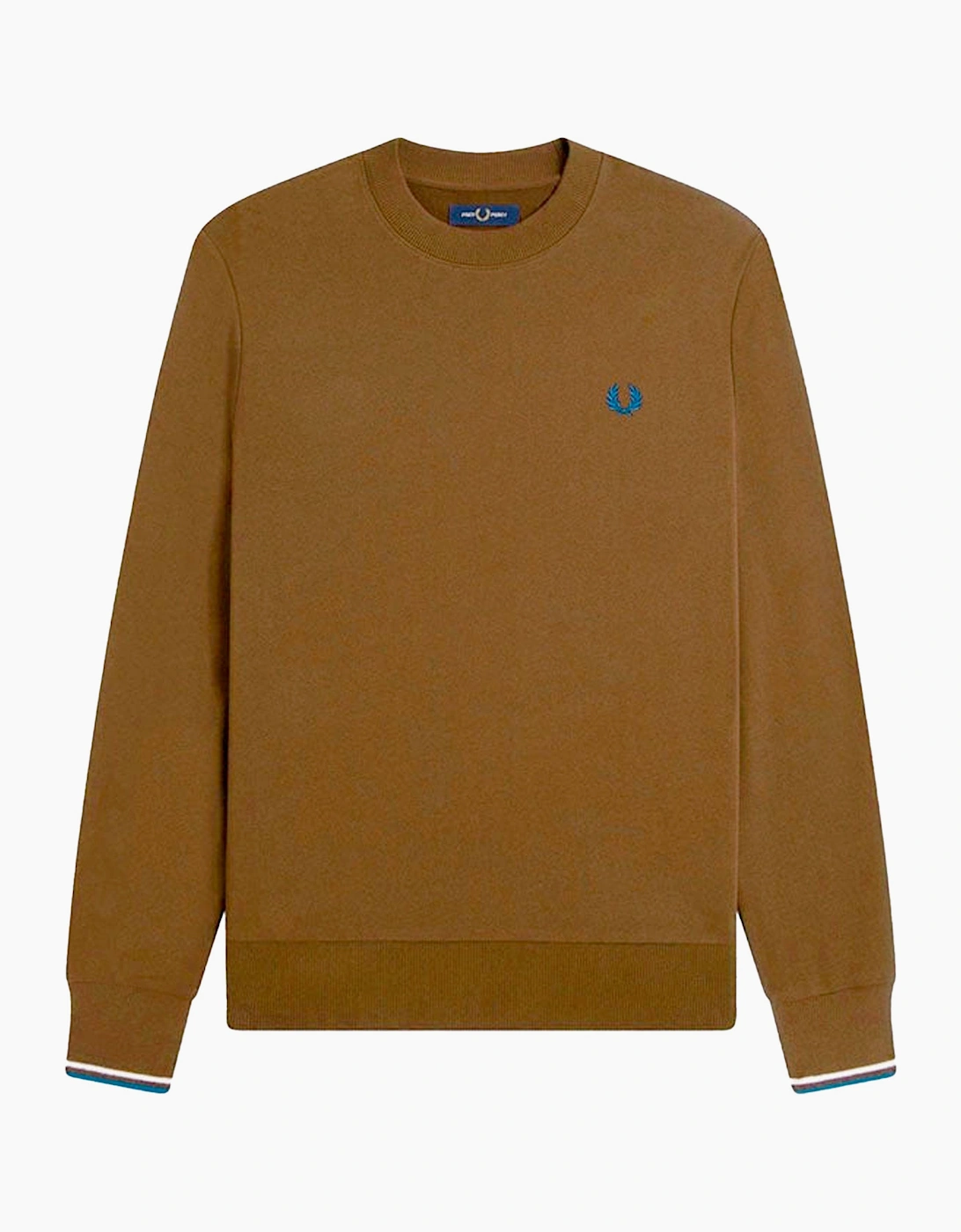 Men's Fred Perry Crew Neck Sweatshirt - Brown - Size: LARGE
