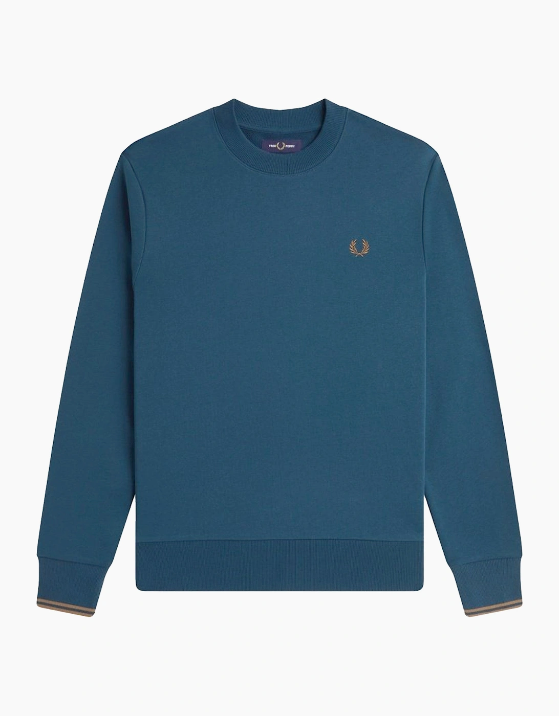 Men's Fred Perry Crew Neck Sweatshirt - Navy - Size: SMALL