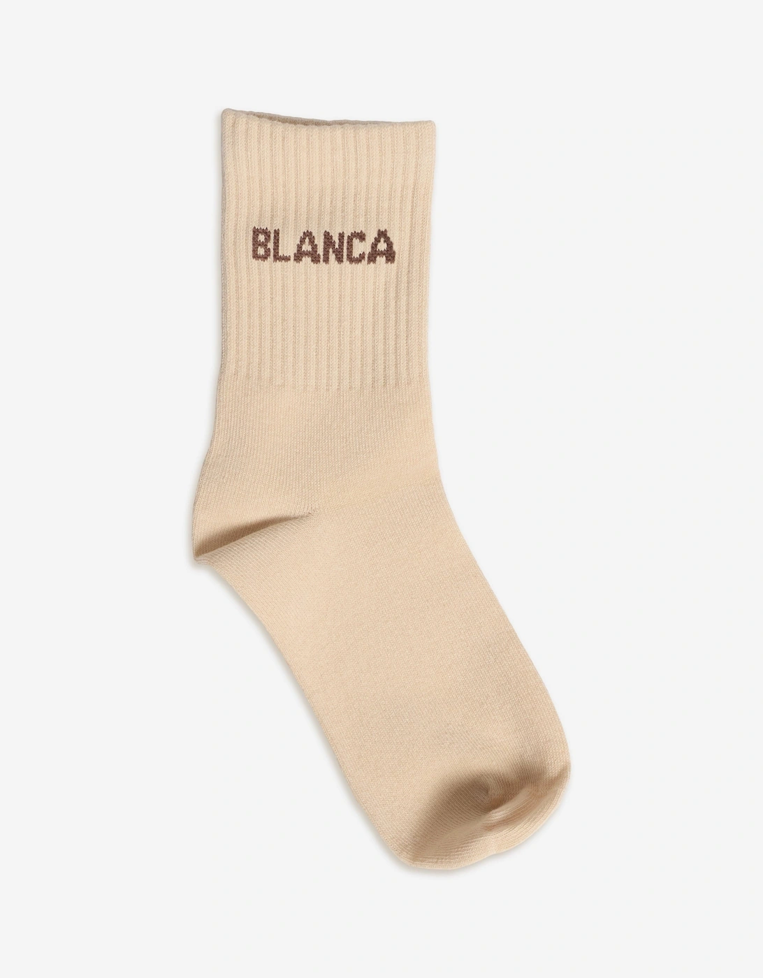 Girls Logo Socks in Beige