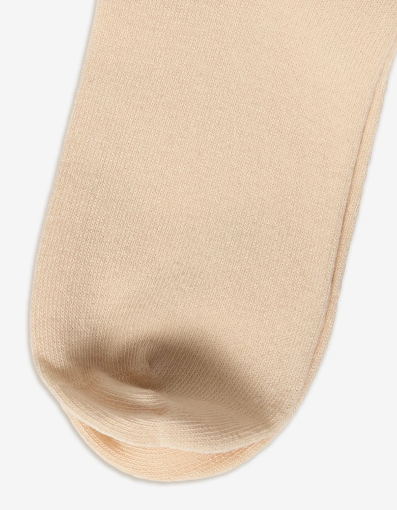 Girls Logo Socks in Beige