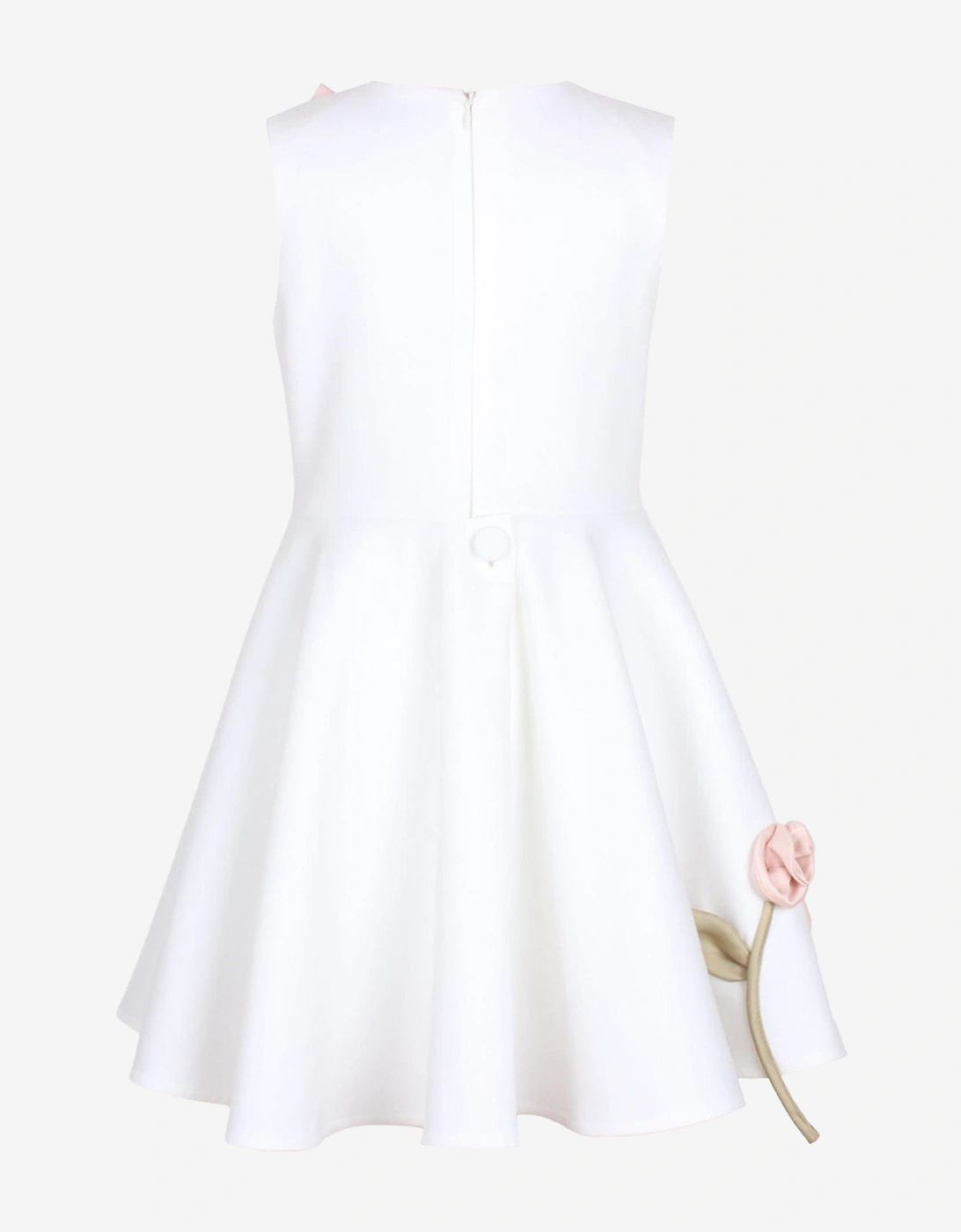 Girls Rain Of Flowers Dress in White