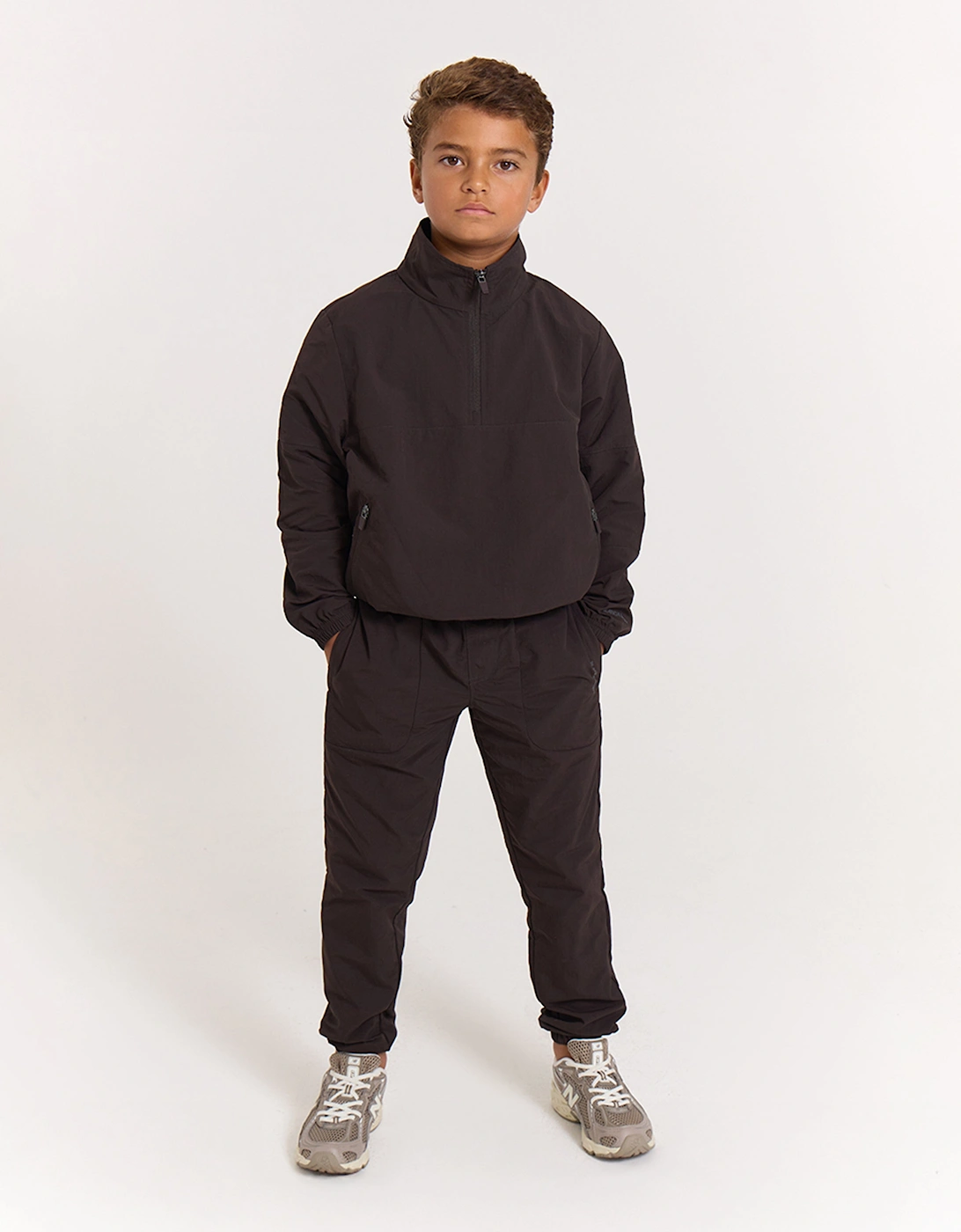 Boys Technical Tracksuit in Brown