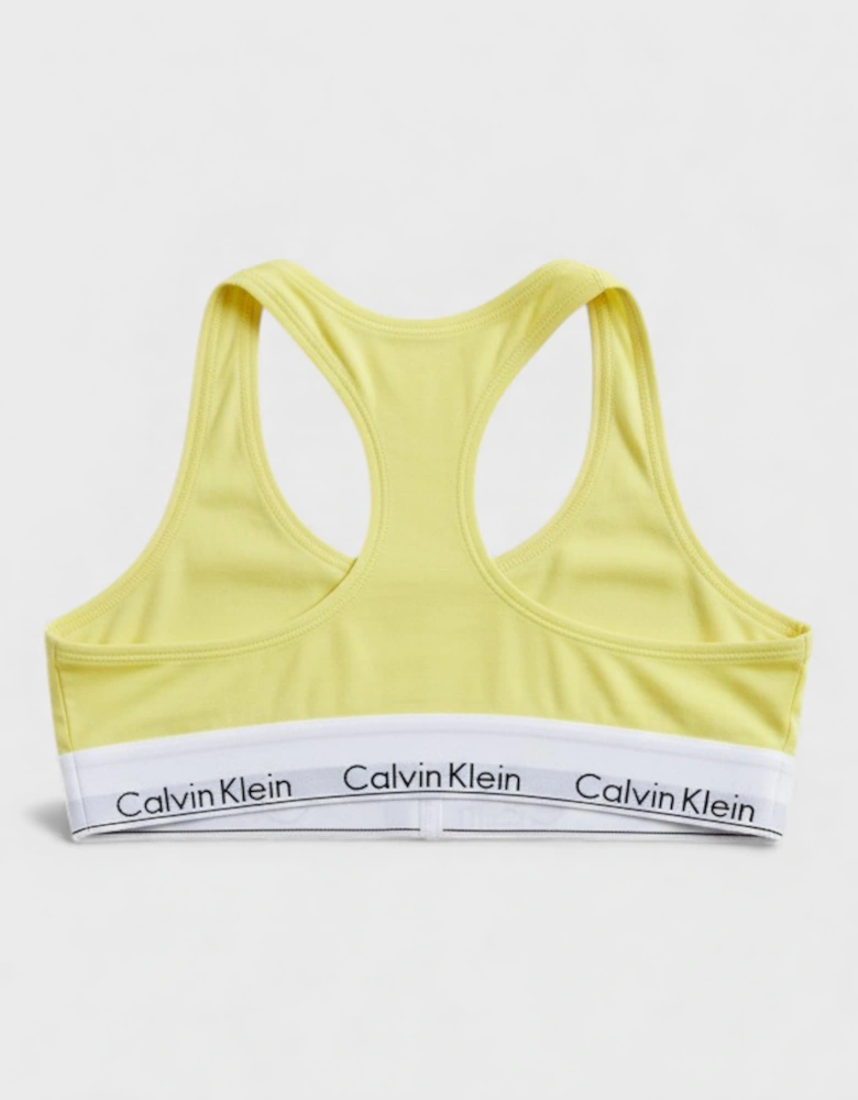 Calvin Klein Unlined Logo Bralette Cyber Green