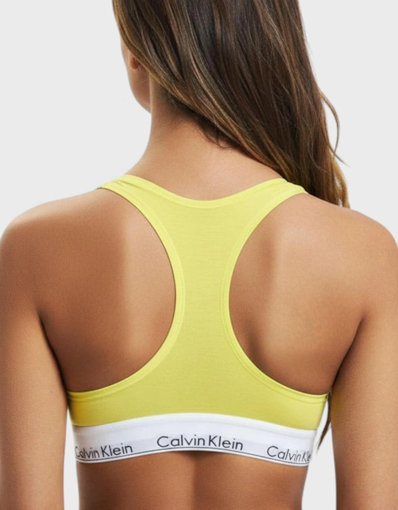 Calvin Klein Unlined Logo Bralette Cyber Green