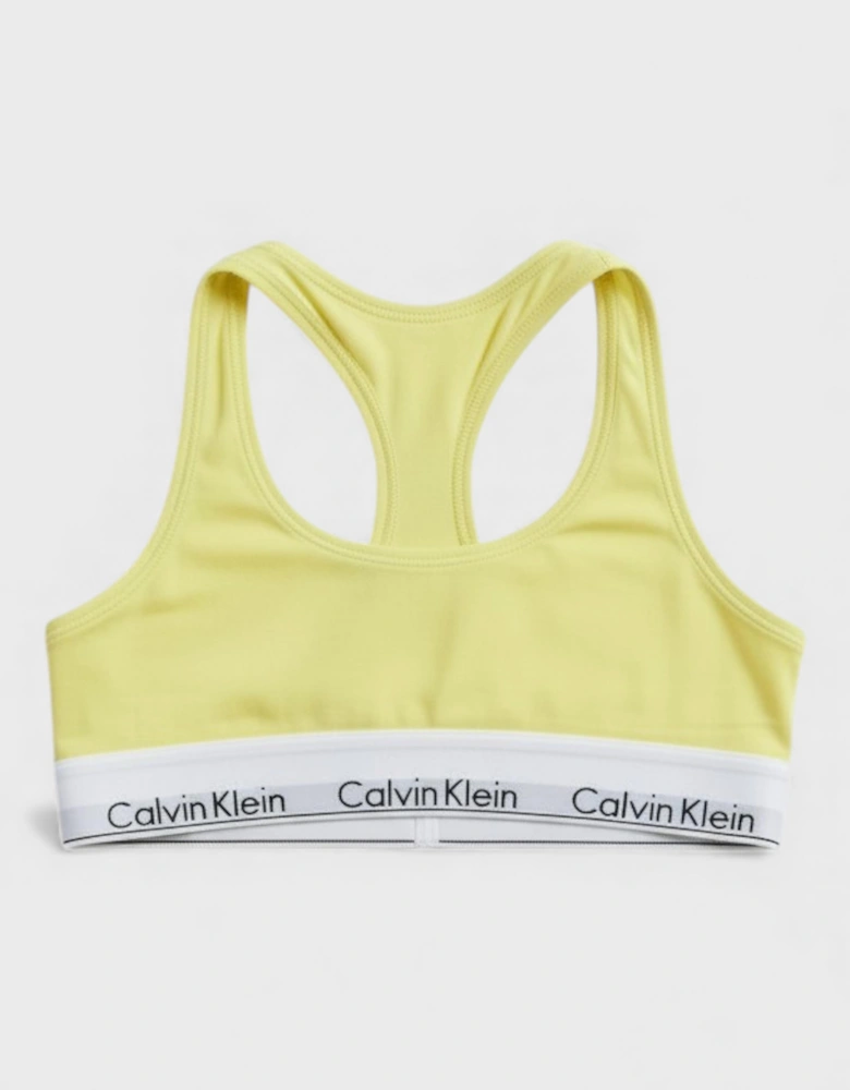 Calvin Klein Unlined Logo Bralette Cyber Green