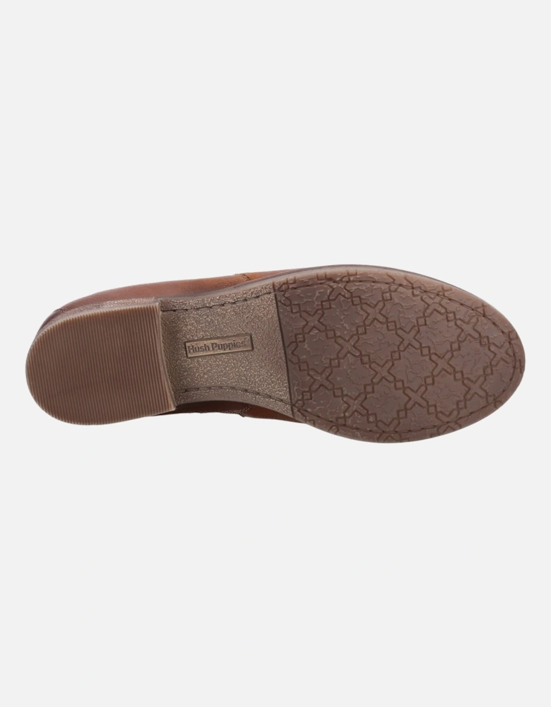 Womens Boots Ankle Edith Leather Slip On tan UK Size