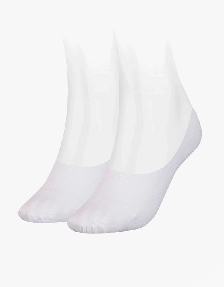 2 Pack Womens Invisible Socks White