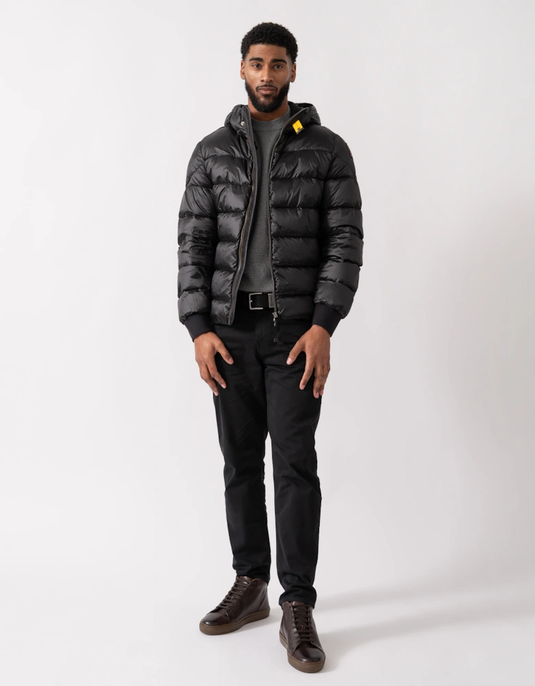 Pharrell Mens Hooded Down Bomber - Black 541