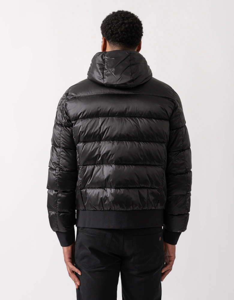 Pharrell Mens Hooded Down Bomber - Black 541