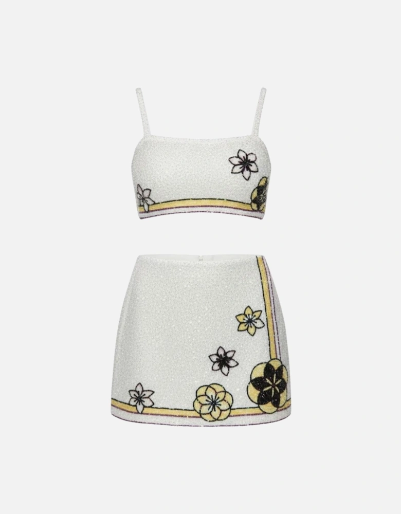Mei Flattering Summer Luxe Co-ord Skirt - White
