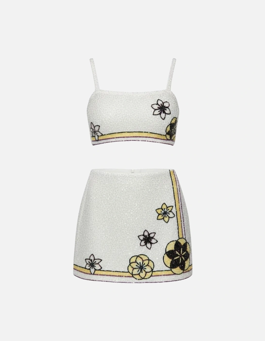 Mei Flattering Summer Luxe Co-ord Skirt - White