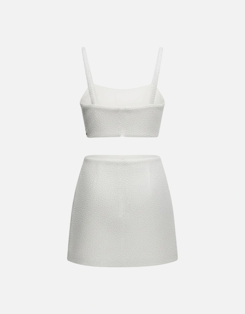 Mei Flattering Summer Luxe Co-ord Skirt - White