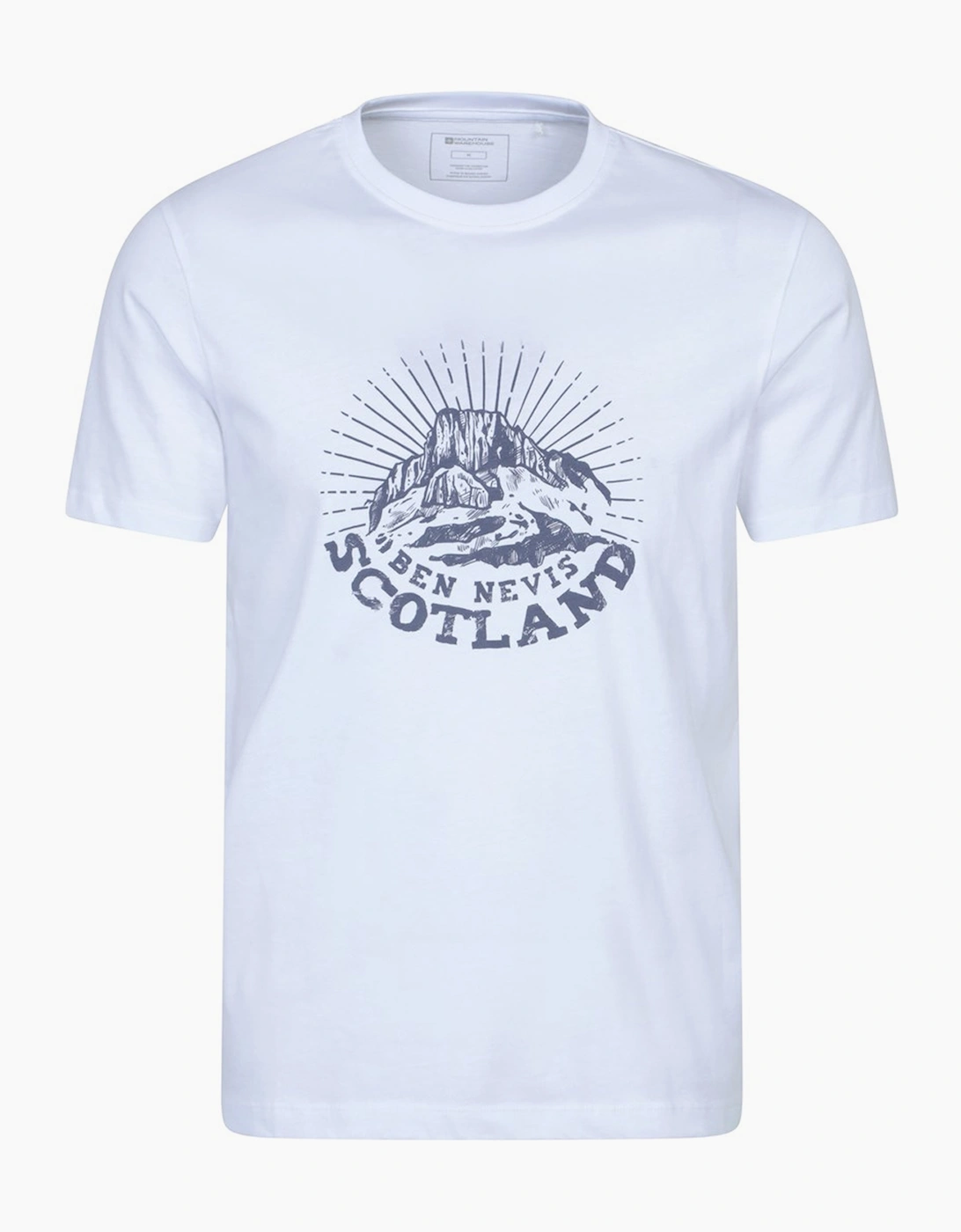 Mountain Warehouse Men's White Ben Nevis Scotland Short-Sleeved T-Shirt - Size: 38