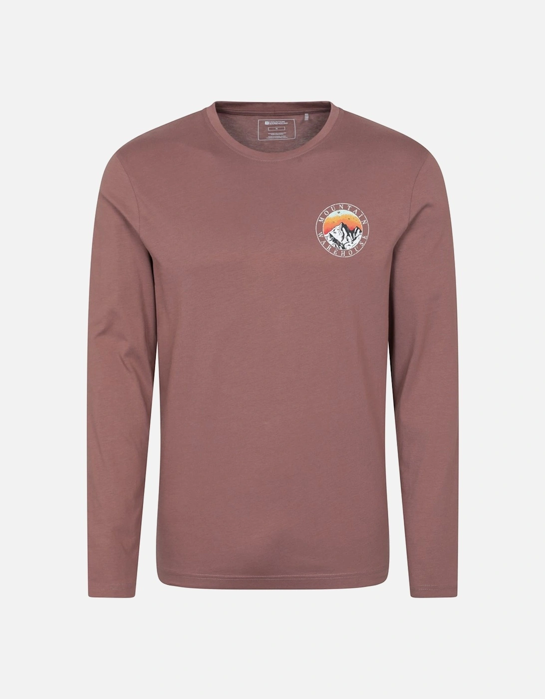 Mens Circle Mountain Sunset Graphic Long-Sleeved T-Shirt, 6 of 5