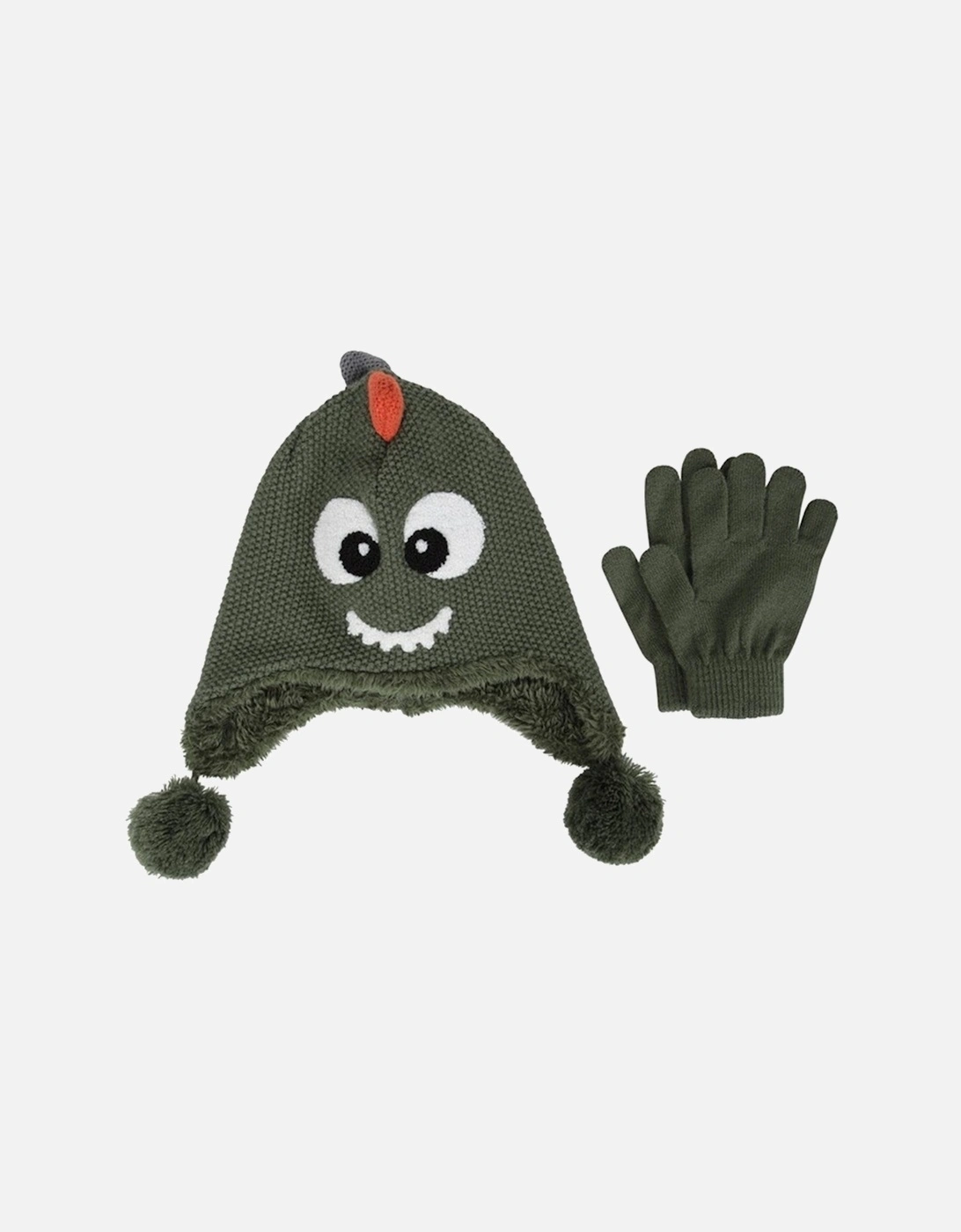 Childrens/Kids Dragon Faux Fur Lined Hat And Gloves Set, 6 of 5